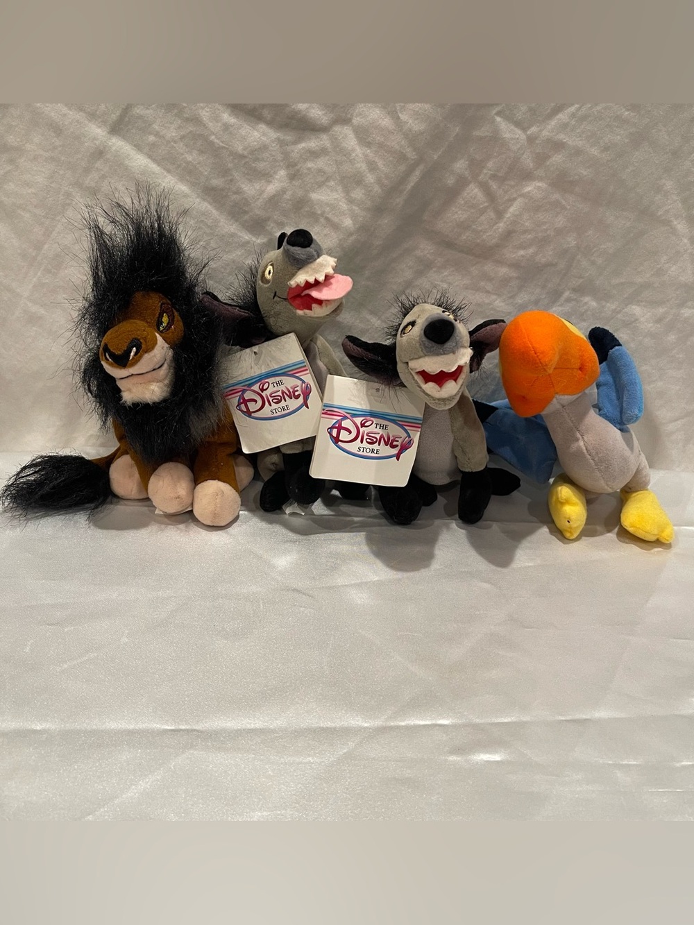 Vintage Disney The Lion King Plush Lot Of 4 Bean Bags Scar Zazu Hyenas Banzai Ed